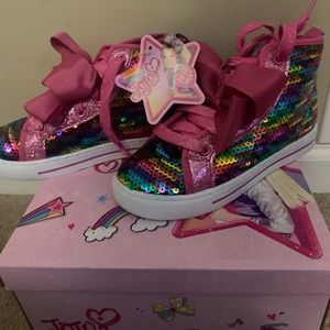 Jojo Siwa sequin high tops.